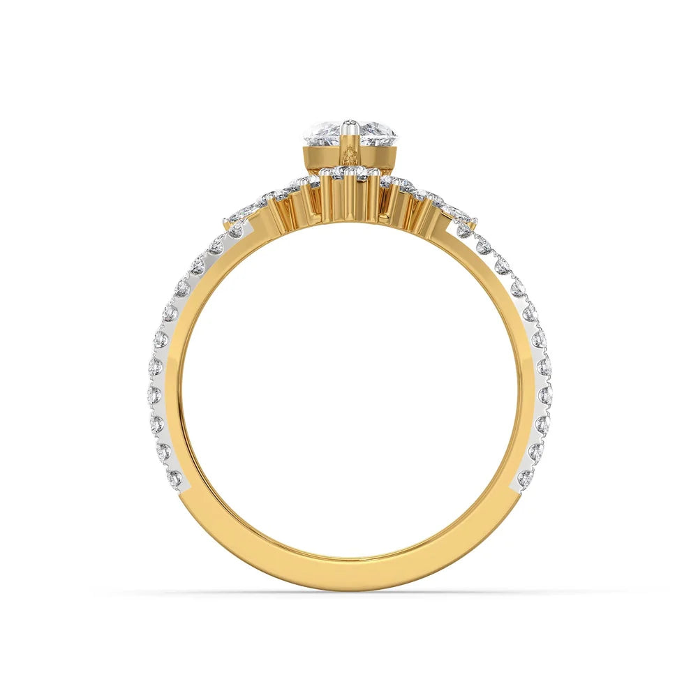 Marquise Floral Stackable Ring Set Lab Grown Diamond & Moissanite