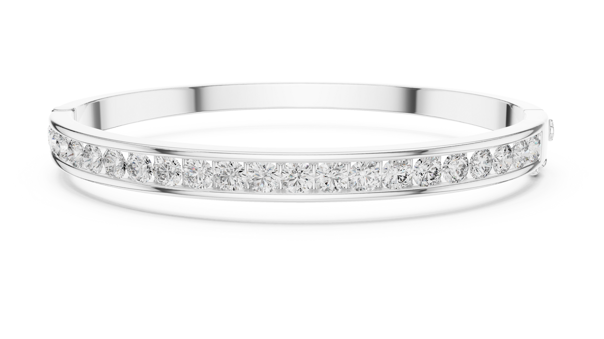 Channel-Set Diamond Bangle Bracelet