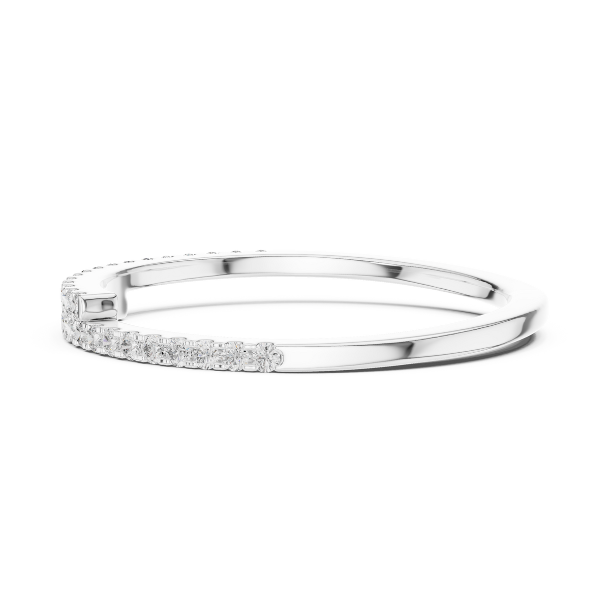 Pavé Half-Eternity Lab-Grown Diamond Ring U-Cut Diamond Wedding Band