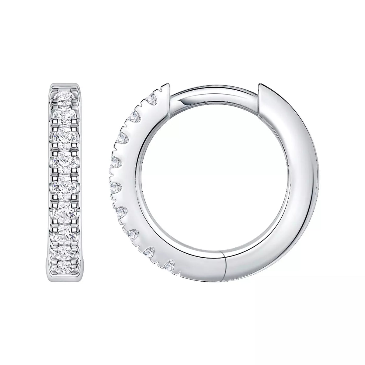 Huggie Lab Diamond Hoops