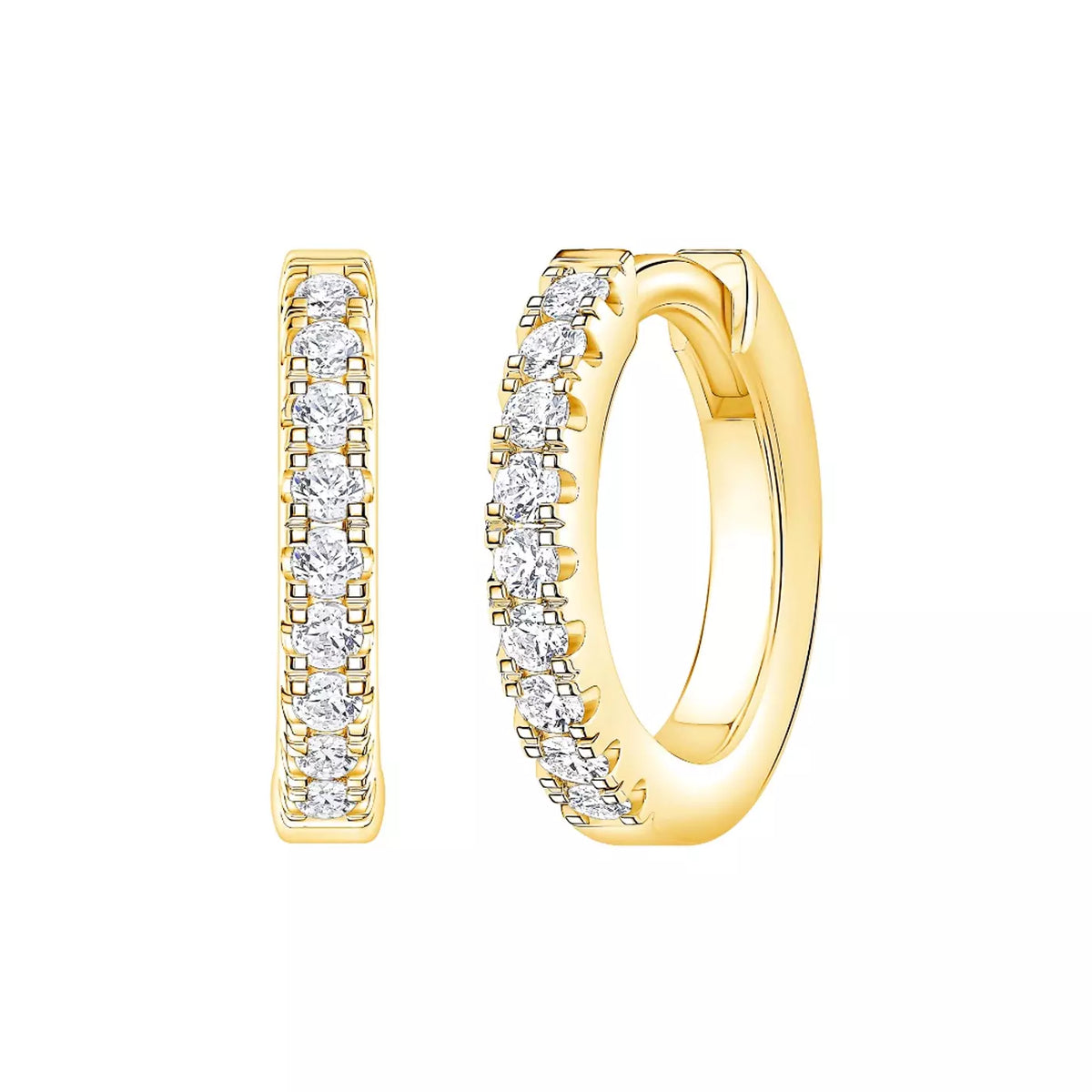 Huggie Lab Diamond Hoops