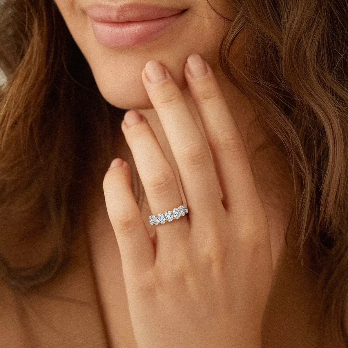 Oval Cut Lab Diamond 7 Stone Ring