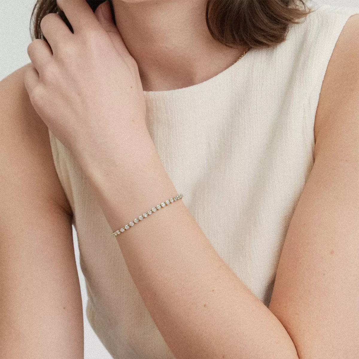 Three-Prong Lab Diamond Tennis Bracelet
