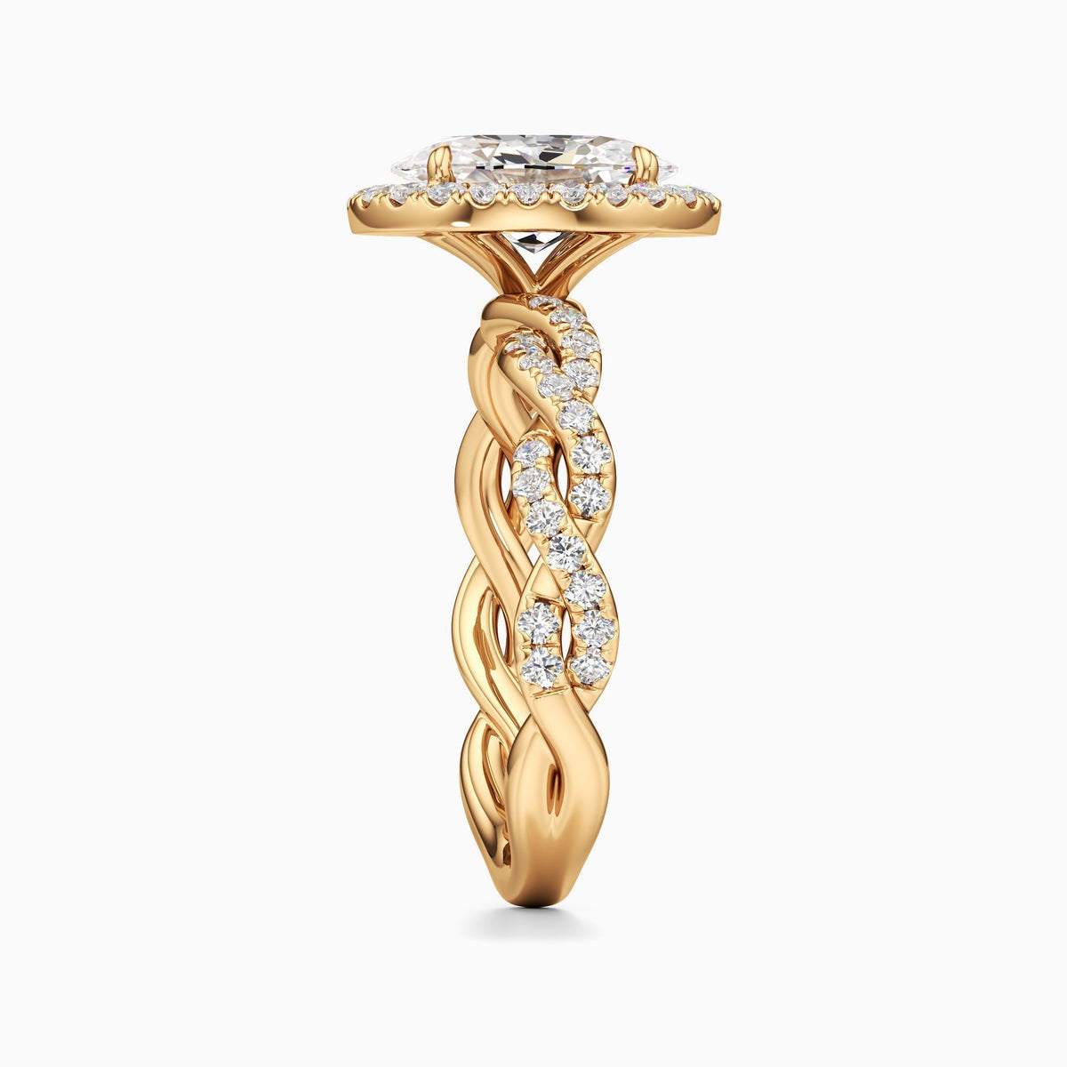 Gilda Lab Grown Diamond Setting Halo Oval Engagement Ring