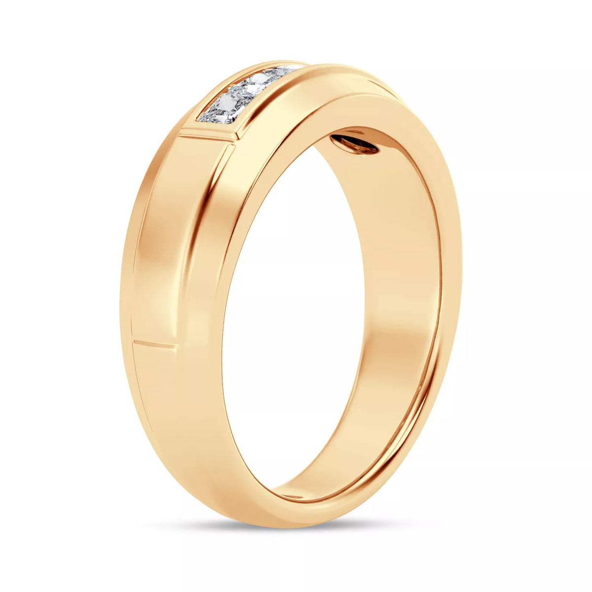Raised Channel-Set Princess-Cut Lab Diamond Band
