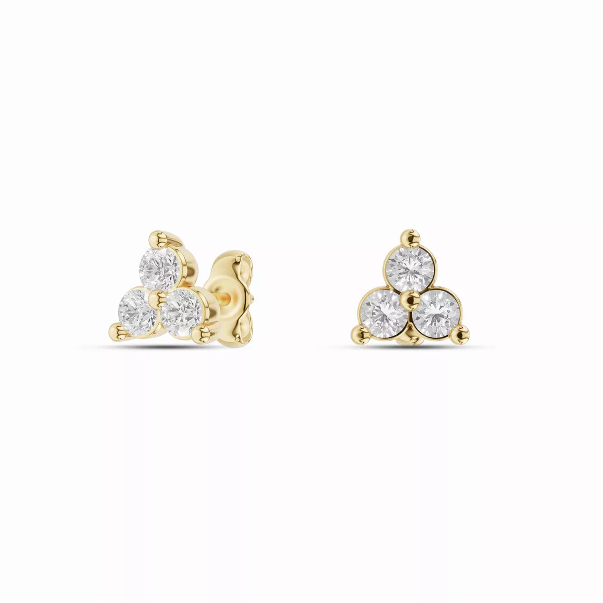 Triad Round Lab Diamond Stud Earrings