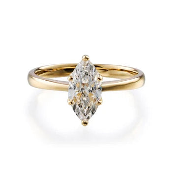 marquise lab grown diamond engagement ring in silver, three-quarter view