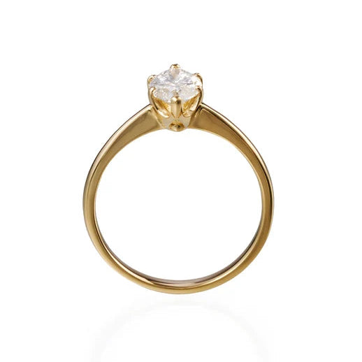 1.0 ct Marquise Cut 6 Proung Lab Grown Diamond & Moissanite Ring