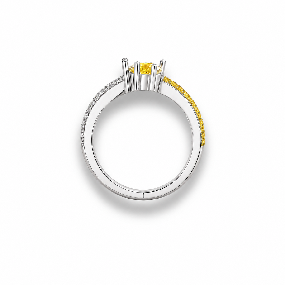 pear lab grown diamond engagement ring in 14k, side profile