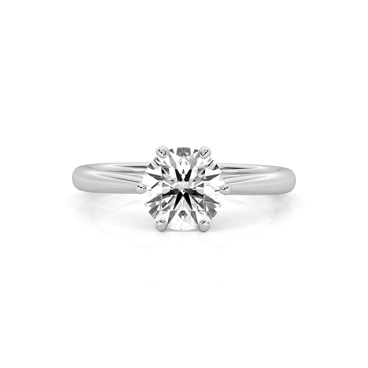 2.00ct Round Cut Lab Grown Solitaire Diamond 6 Claw Prong Engagement Ring 14k Yellow Gold