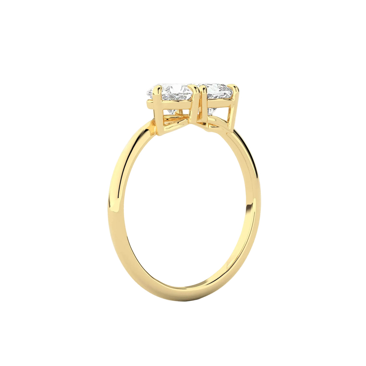 Cushion and Pear Cut Lab Diamond Toi-Et-Moi Engagement Ring