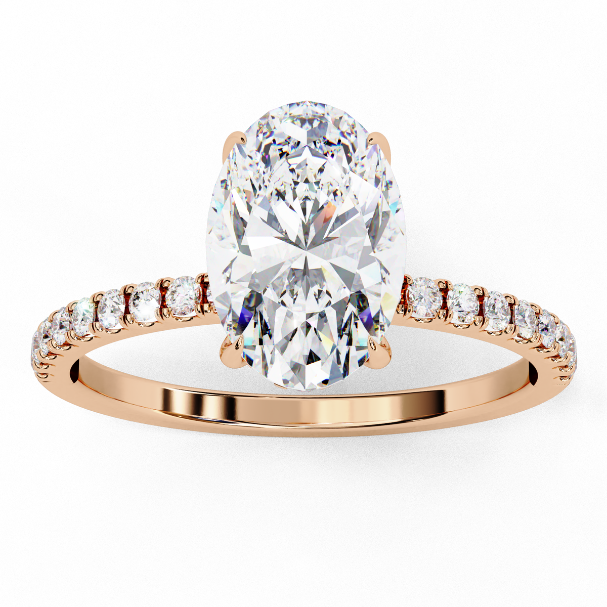 2.00ct oval cut Lab grown engagement ring