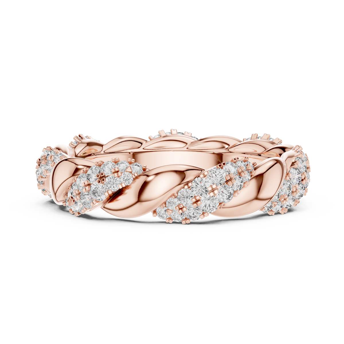 Floral Vine Lab-Grown Diamond & Moissanite Eternity Band Ring
