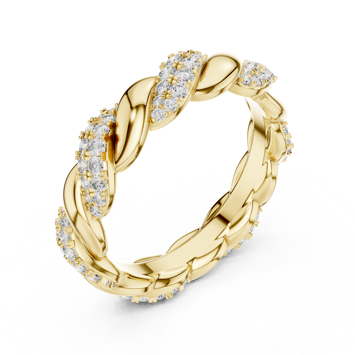 Floral Vine Lab-Grown Diamond & Moissanite Eternity Band Ring