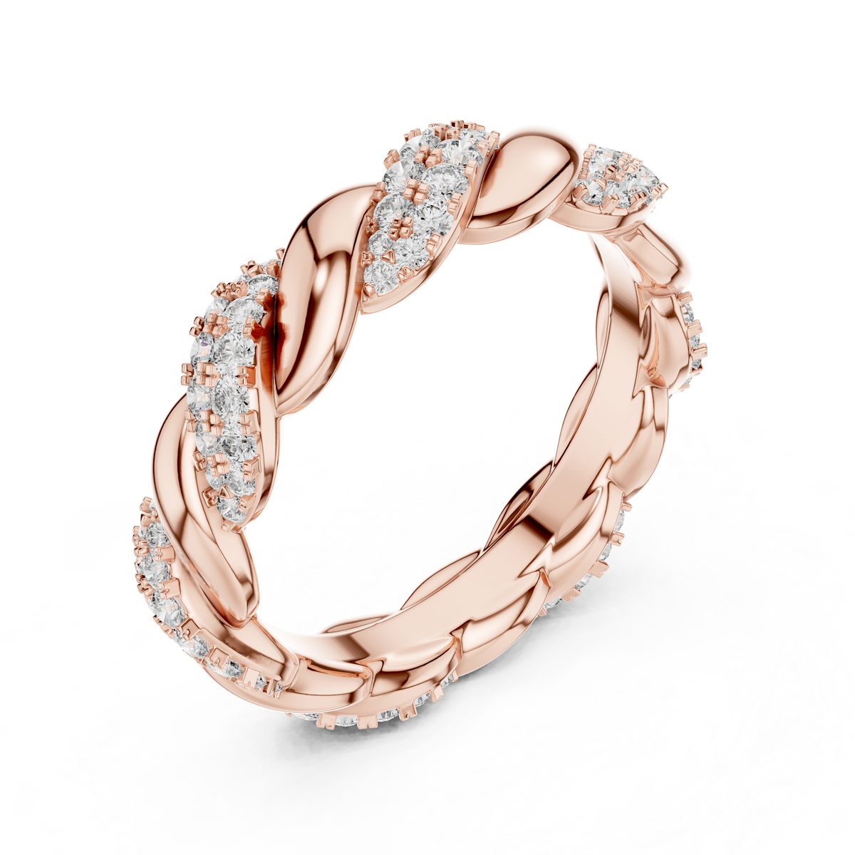 Floral Vine Lab-Grown Diamond & Moissanite Eternity Band Ring