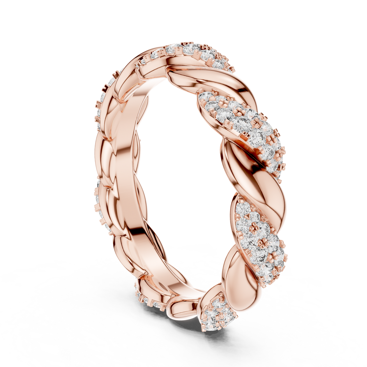 Floral Vine Lab-Grown Diamond & Moissanite Eternity Band Ring