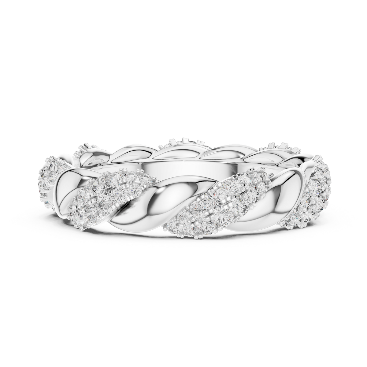 Floral Vine Lab-Grown Diamond & Moissanite Eternity Band Ring