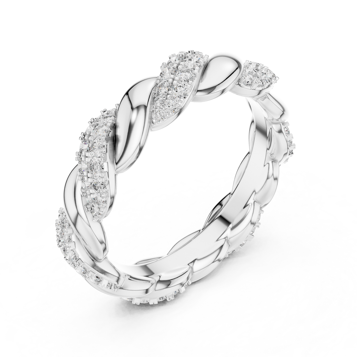 Floral Vine Lab-Grown Diamond & Moissanite Eternity Band Ring