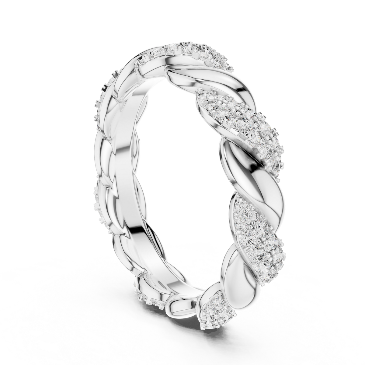 Floral Vine Lab-Grown Diamond & Moissanite Eternity Band Ring
