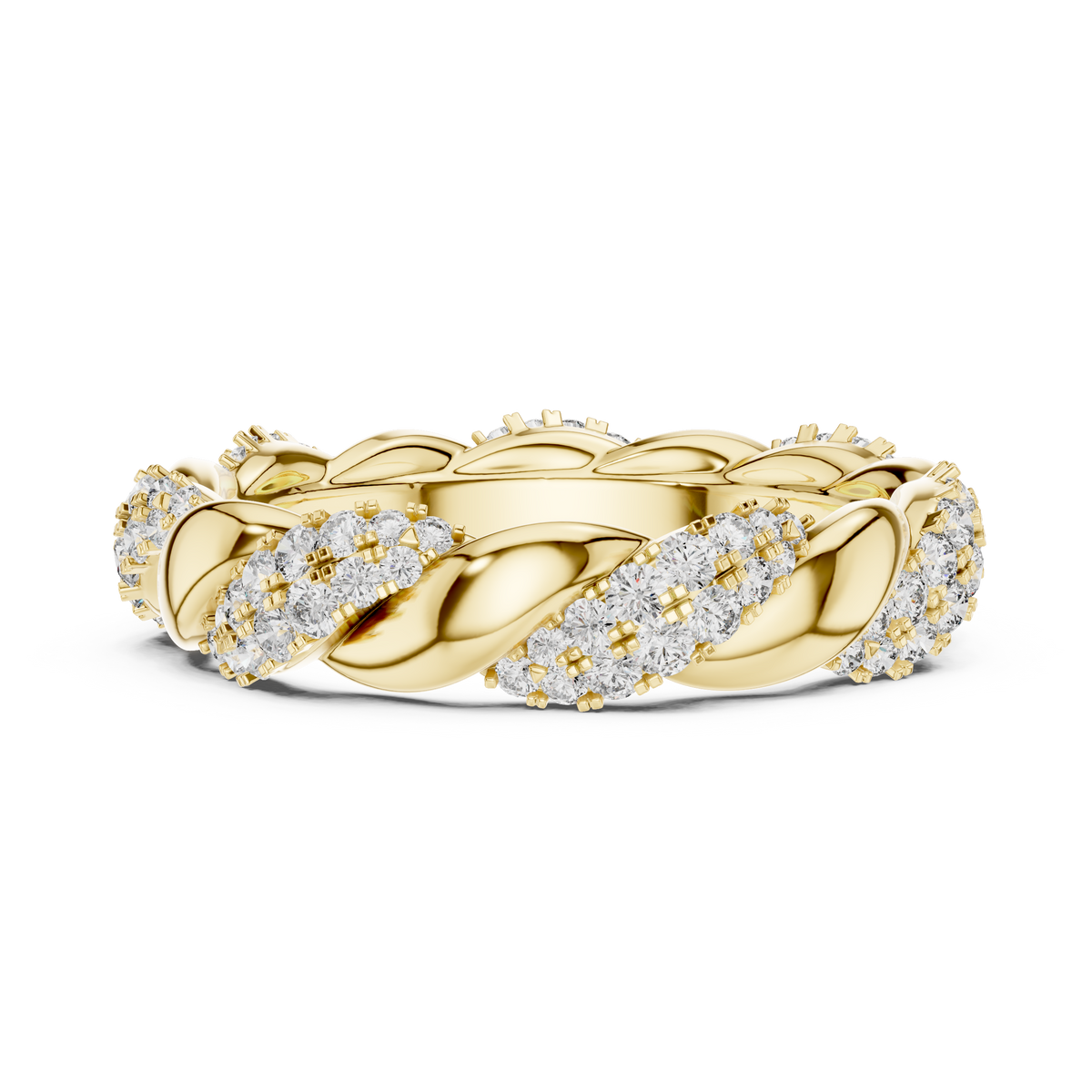 Floral Vine Lab-Grown Diamond & Moissanite Eternity Band Ring