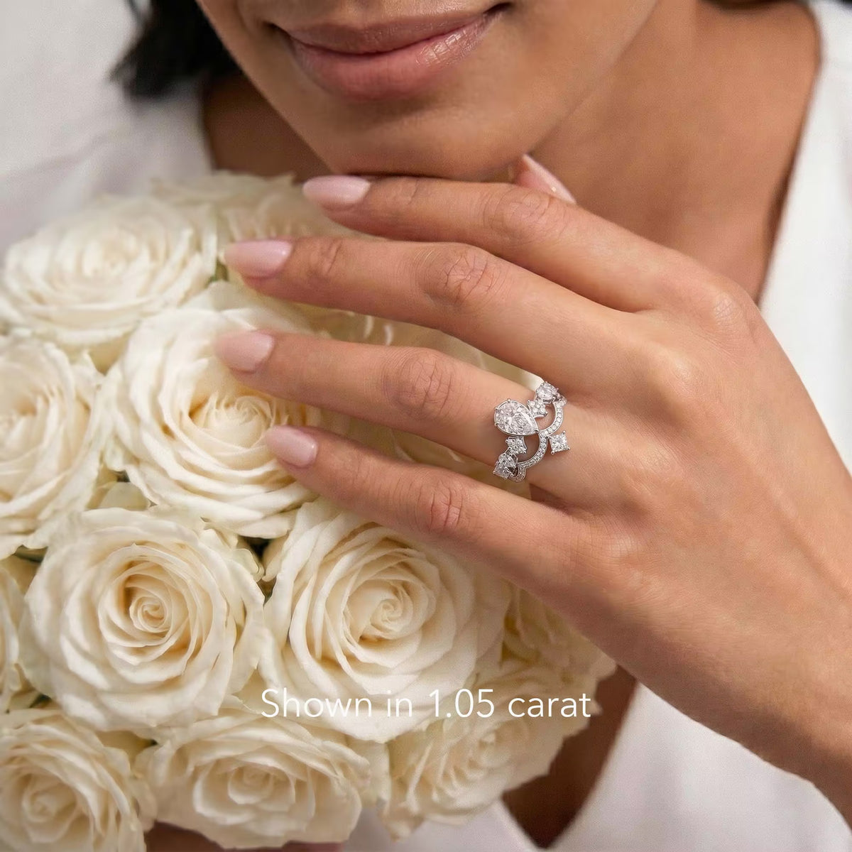 Crown 1.05ct Pear Cut Lab-Grown Diamond Eternal Engagement Ring