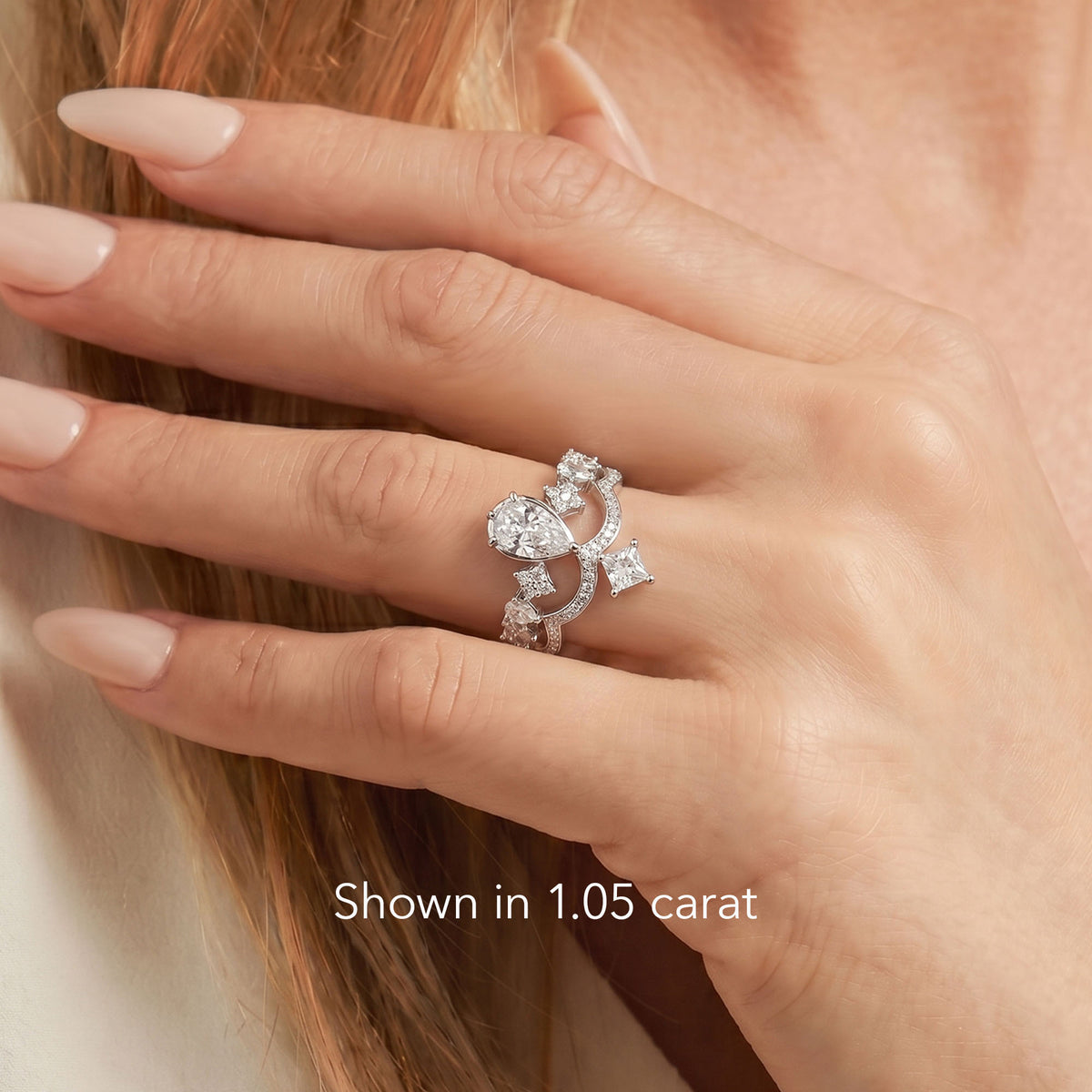 Crown 1.05ct Pear Cut Lab-Grown Diamond Eternal Engagement Ring