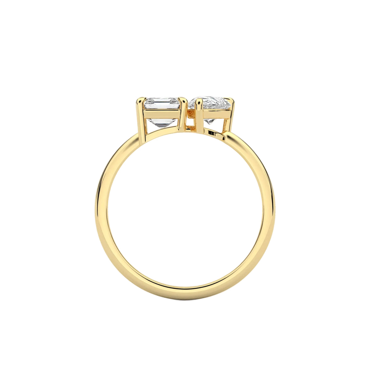 pear lab grown diamond engagement ring in silver, side profile