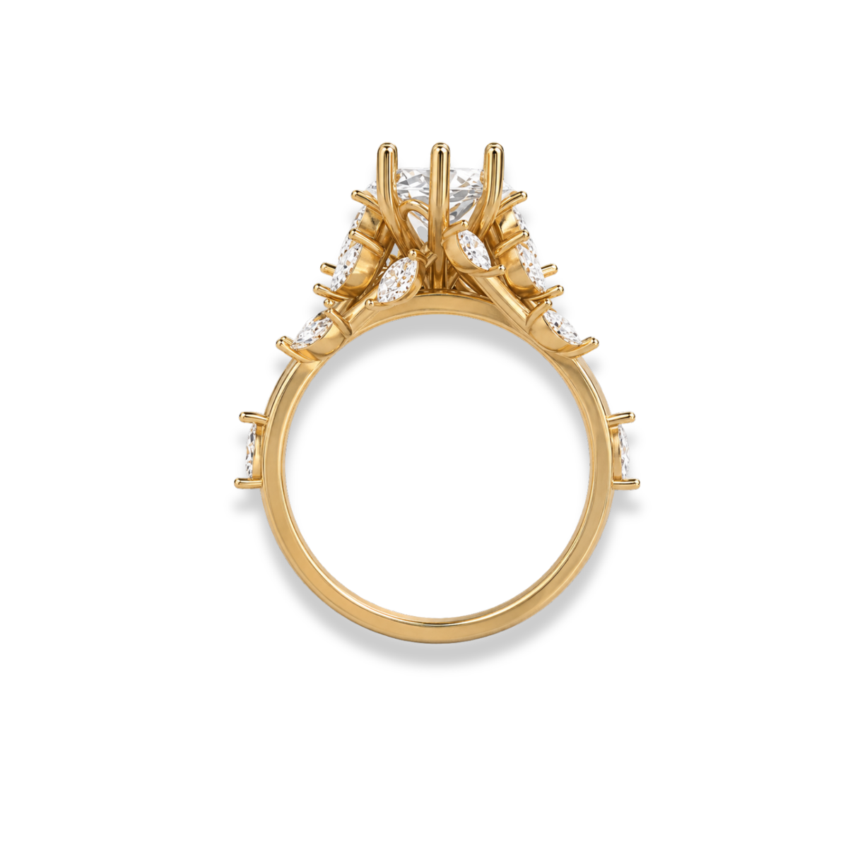 Vintage Inspired Lab Grown & Moissanite Marquise Diamond Engagement Ring
