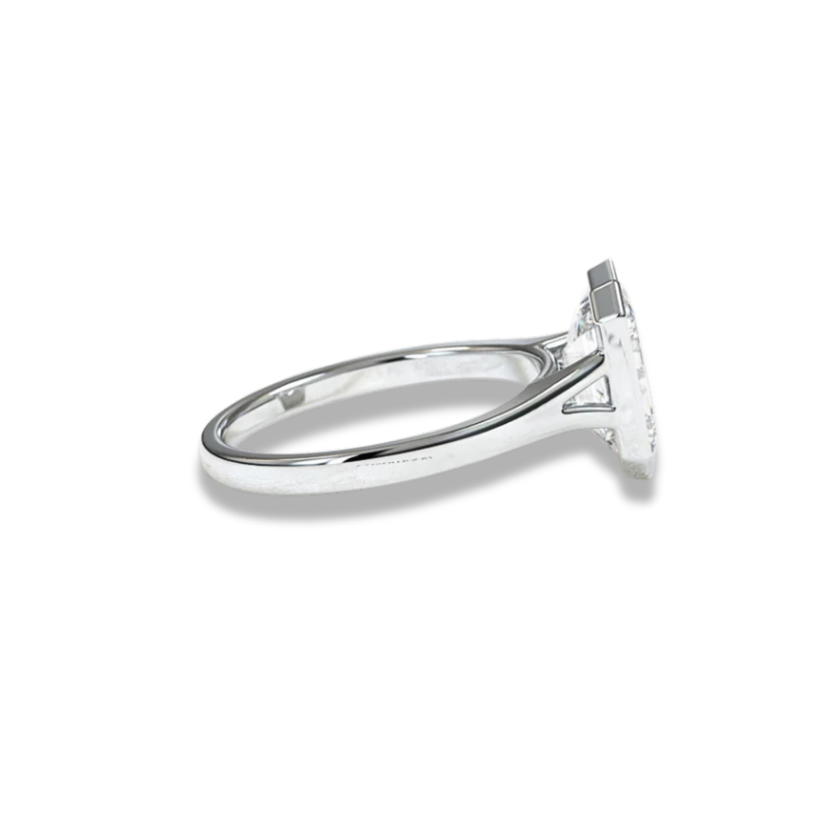 Emerald Cut Lab Grown Diamond & Moissanite Solitaire Engagement Ring – Bezel Setting