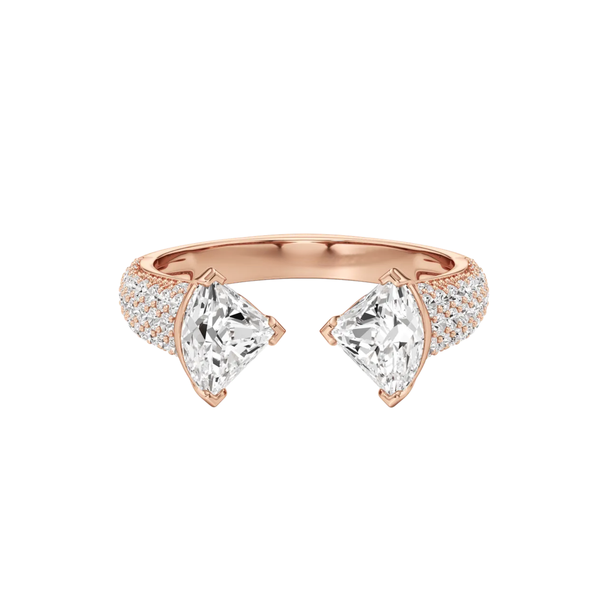 Trillion Cut Toi et Moi Lab-Grown Diamond & Moissanite Ring