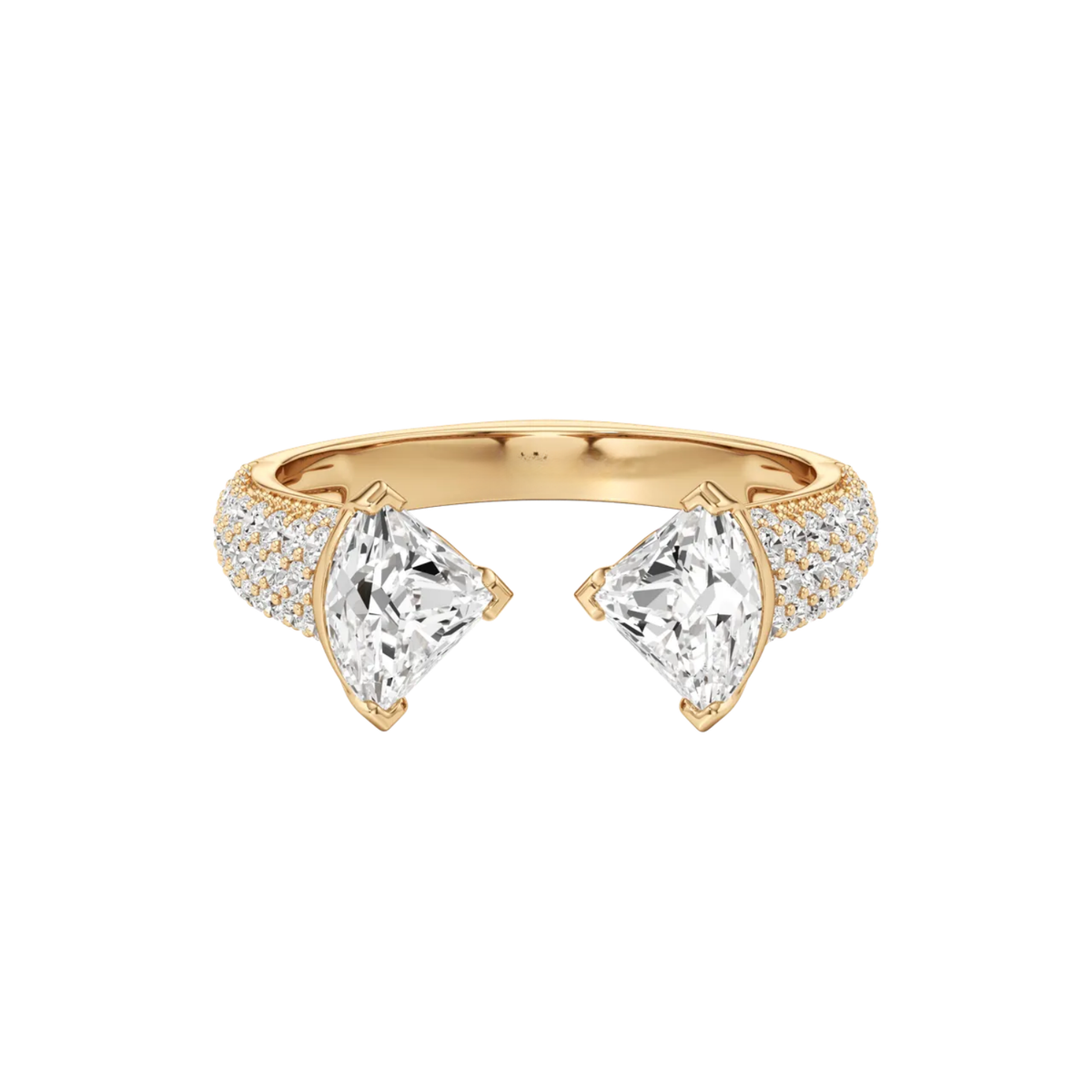 Trillion Cut Toi et Moi Lab-Grown Diamond & Moissanite Ring