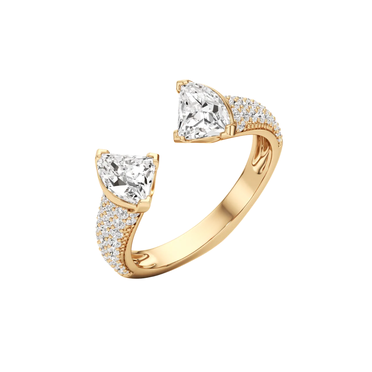 Trillion Cut Toi et Moi Lab-Grown Diamond & Moissanite Ring