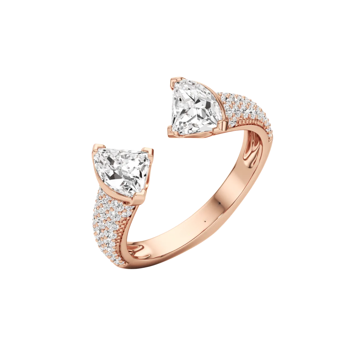 Trillion Cut Toi et Moi Lab-Grown Diamond & Moissanite Ring