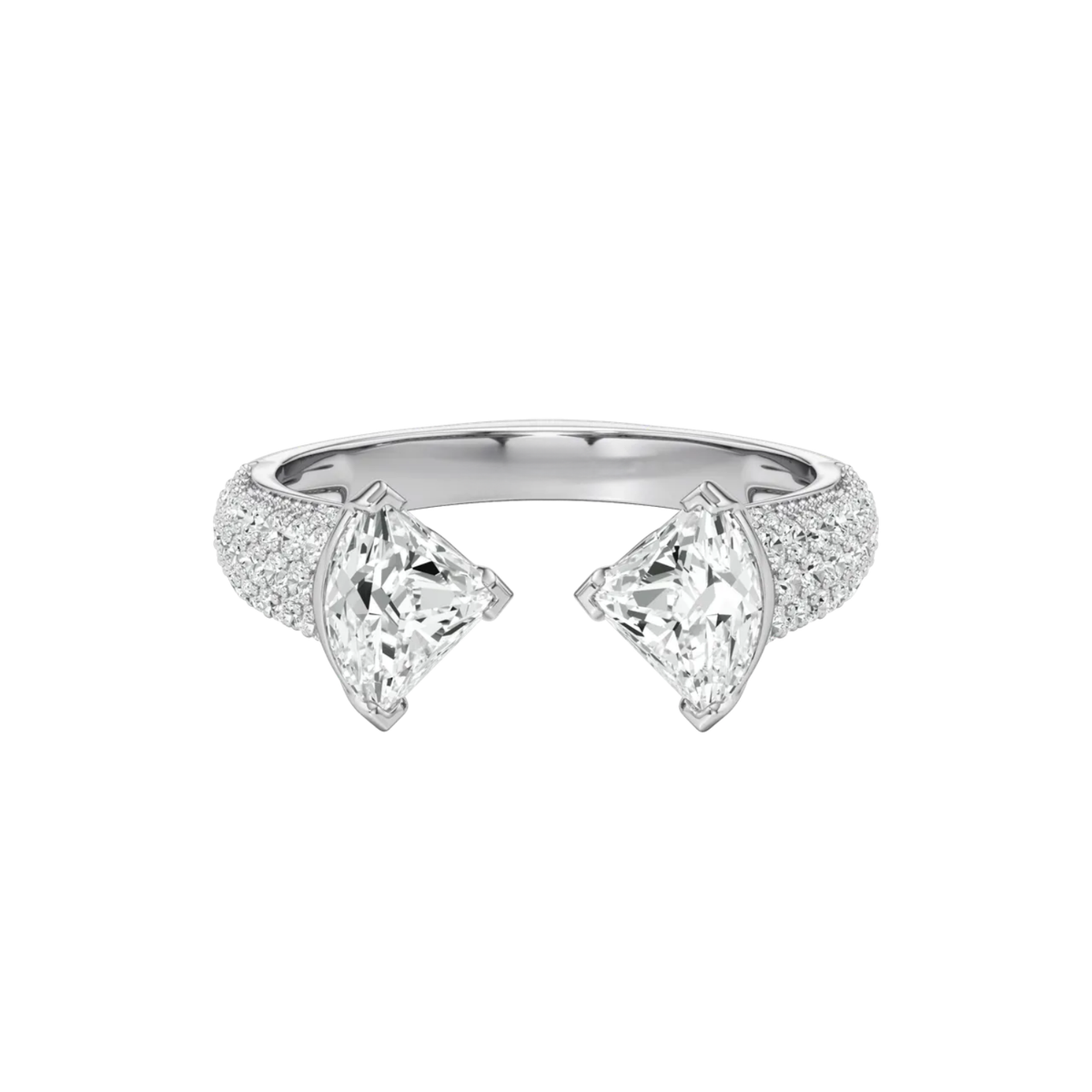 Trillion Cut Toi et Moi Lab-Grown Diamond & Moissanite Ring