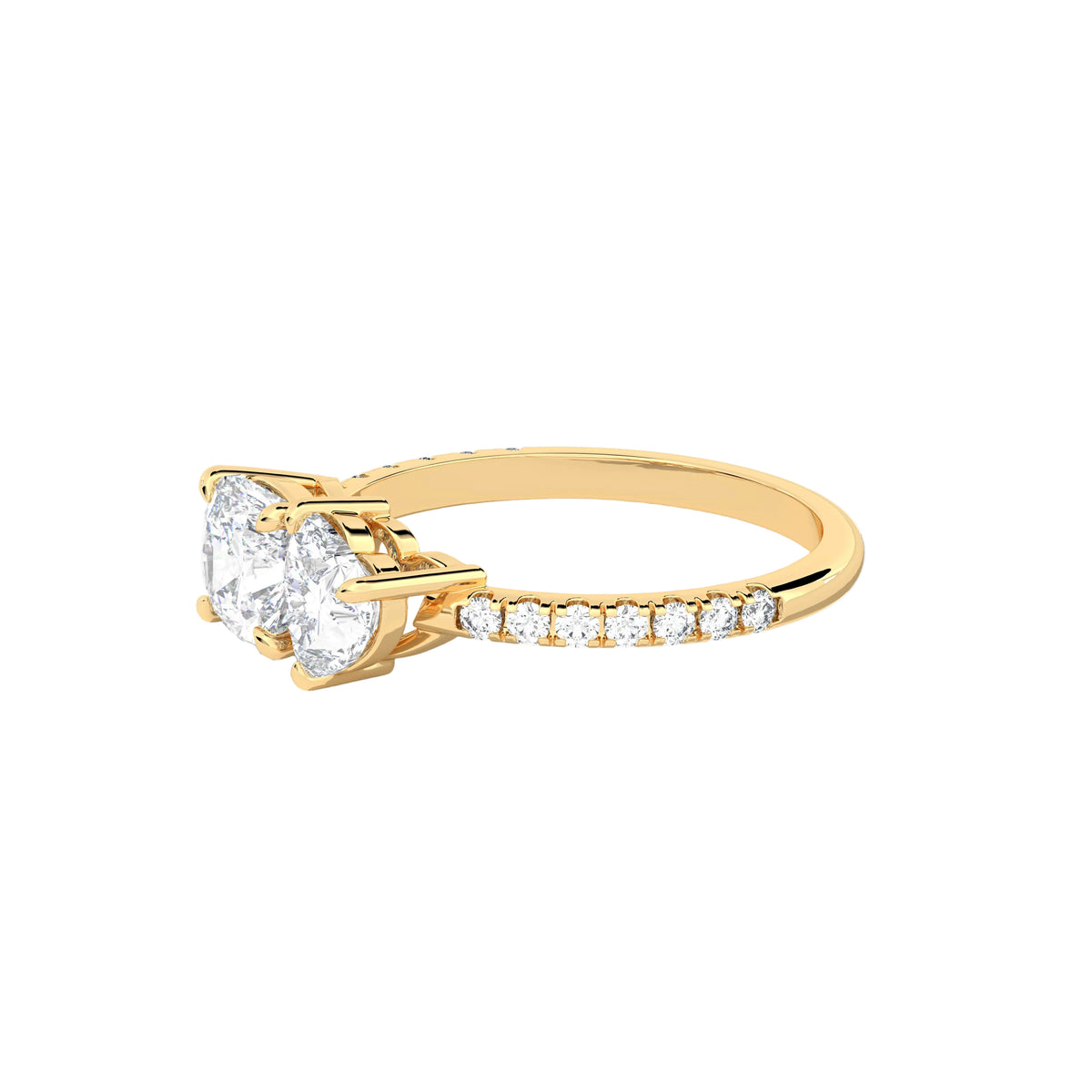 Toi-Et-Moi Cushion and Heart Shaped Engagement Ring