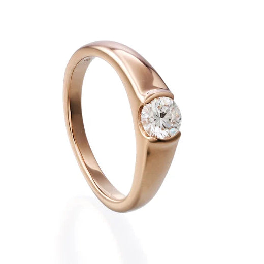 0.50 ct Round Lab Grown Diamond & Moissanite Ring