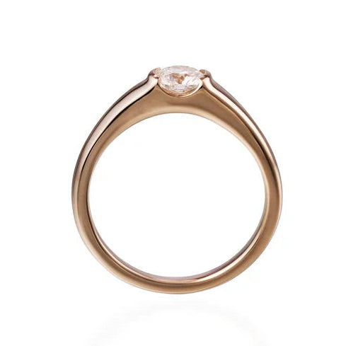 0.50 ct Round Lab Grown Diamond & Moissanite Ring