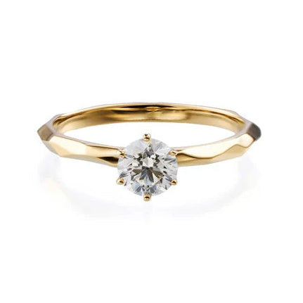 0.50 ct Round Brilliant Cut Lab Grown Diamond & Moissanite Ring -- 2.30gm