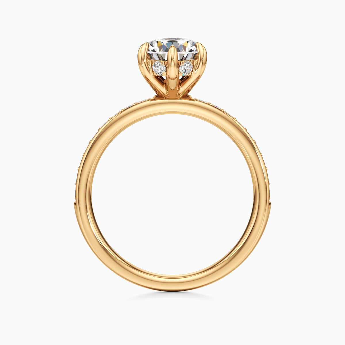 Pear Cut Lab Grown Diamond Setting Hidden Halo Setting Engagement Ring