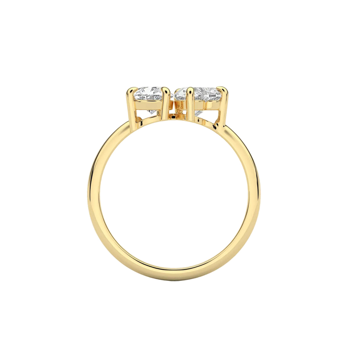 Heart and Pear Moissanite Double Stone Engagement Ring