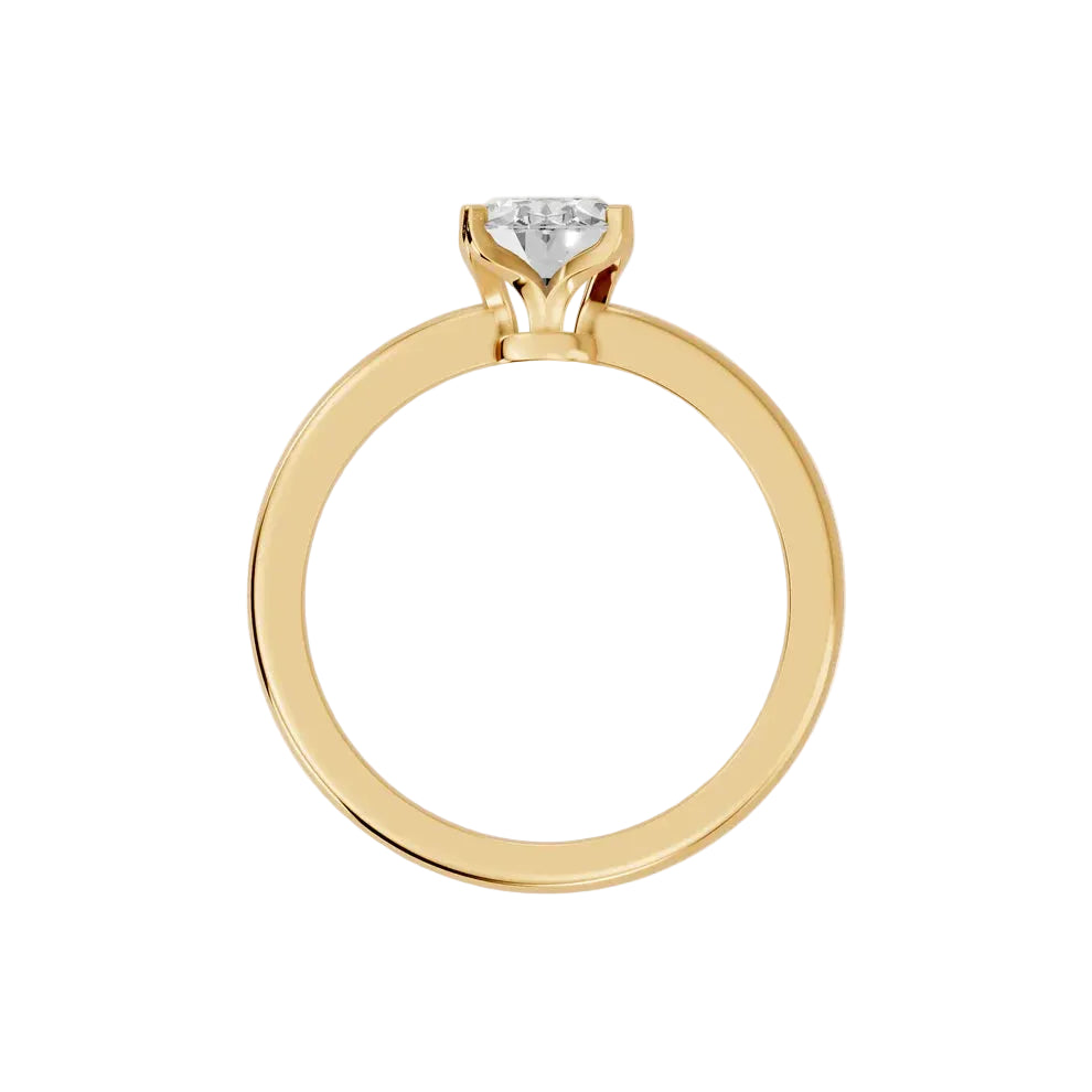 Oval Cut Solitaire Lab Grown Diamond And Moissanite Engagement Ring