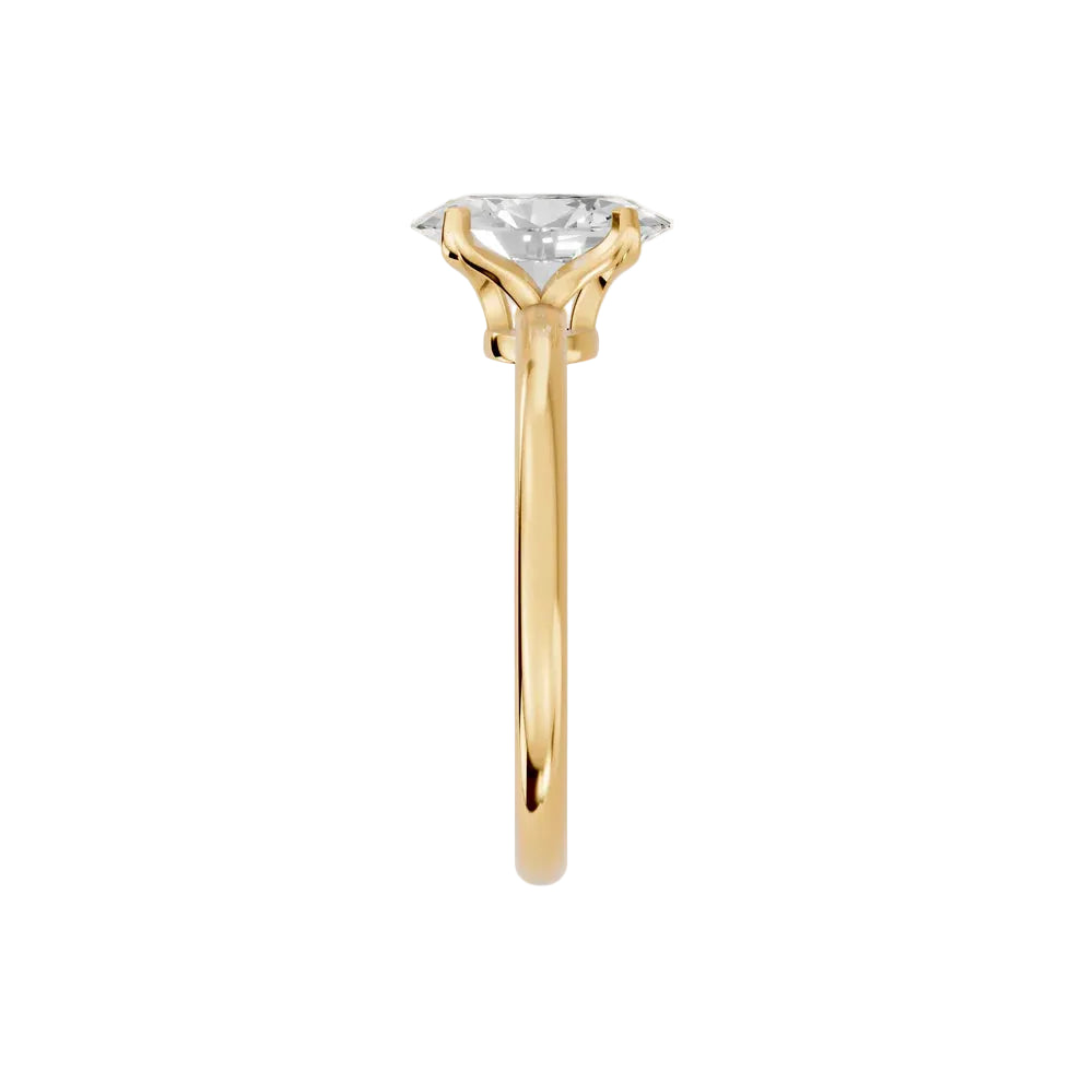 Oval Cut Solitaire Lab Grown Diamond And Moissanite Engagement Ring