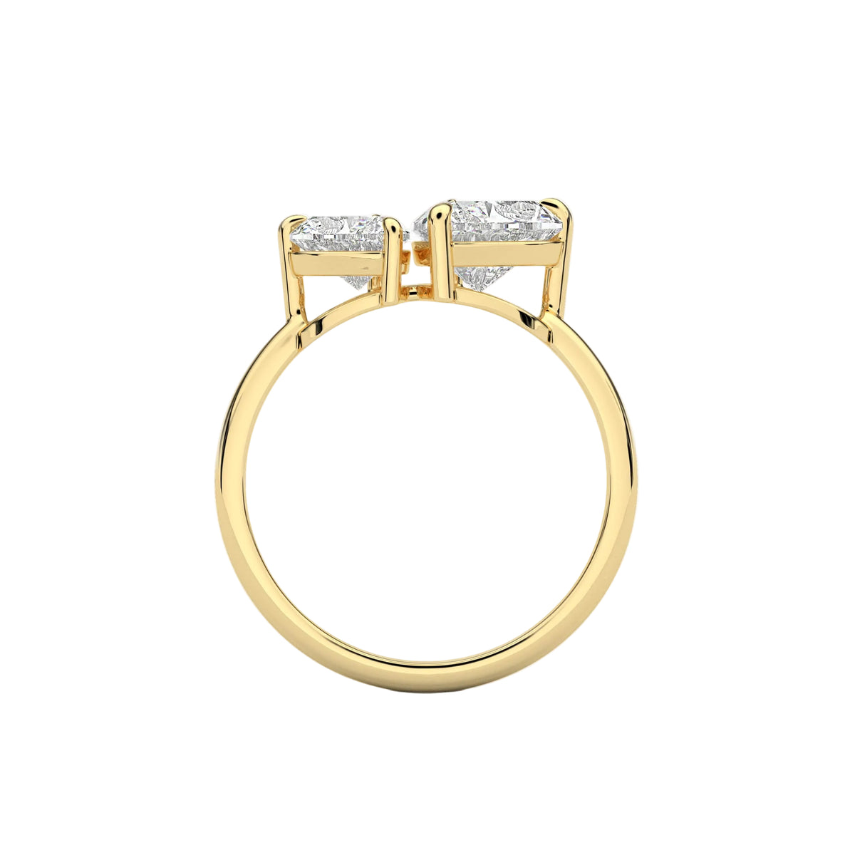 Dual Heart Cut Lab Diamond Toi-Et-Moi Engagement Ring