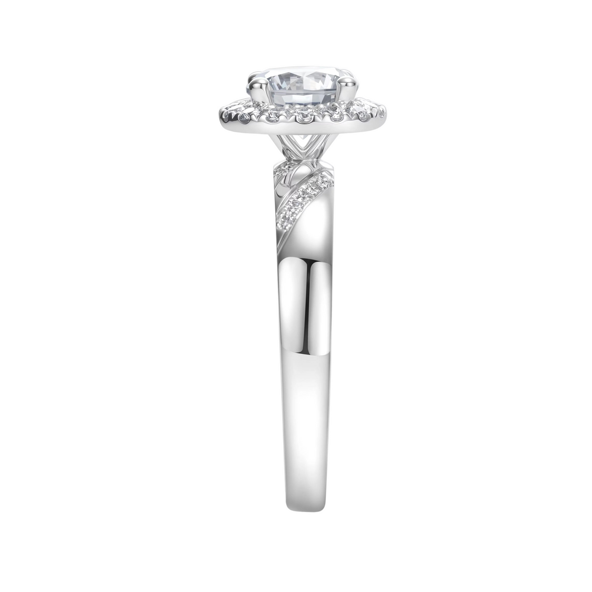 2ct Round Cut Lab-Grown Everlasting Halo Engagement Ring