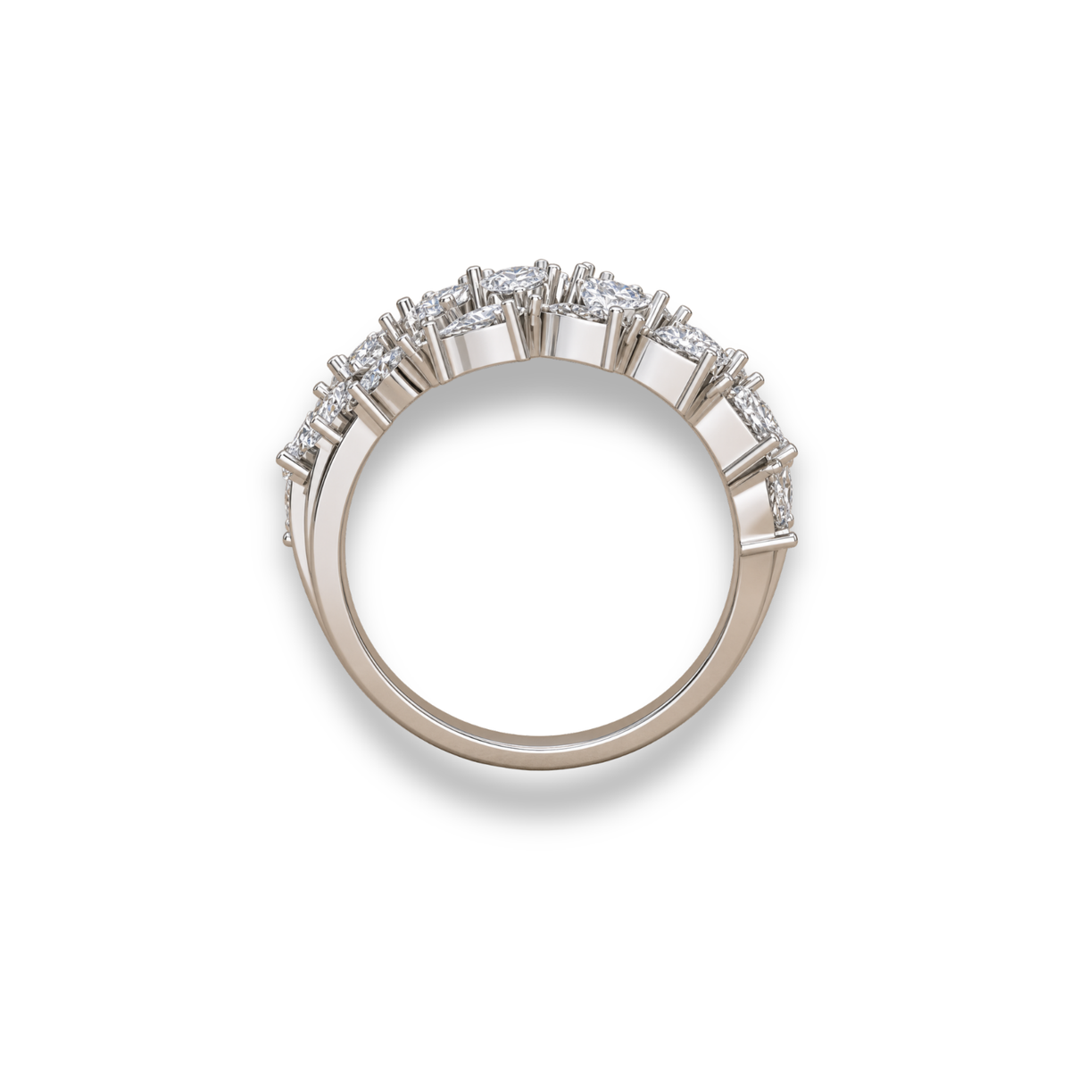 Pear Shape Moissanite & Lab Grown Diamond Vine Ring Nature Inspired Statement Ring