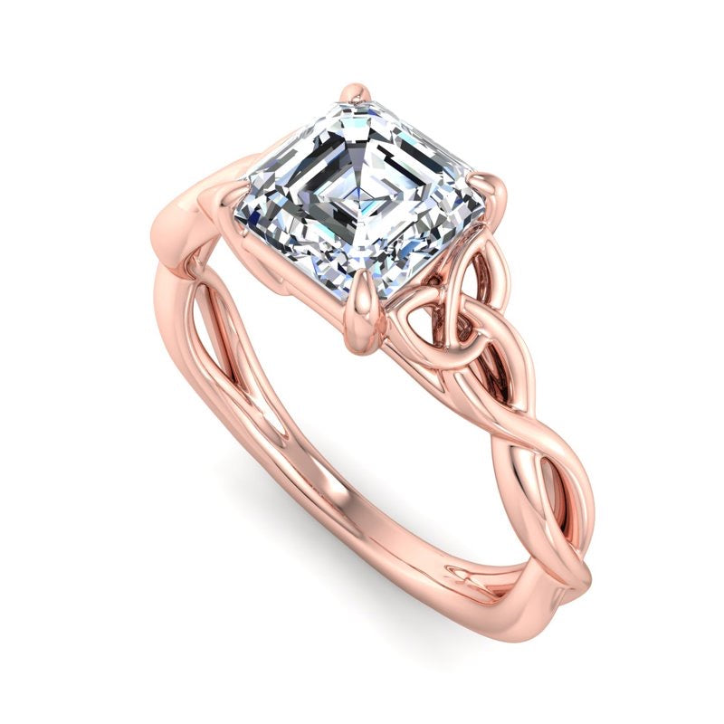 1.5ct Asscher Cut Lab Grown Diamond Infinity Ring – Unique Engagement Style