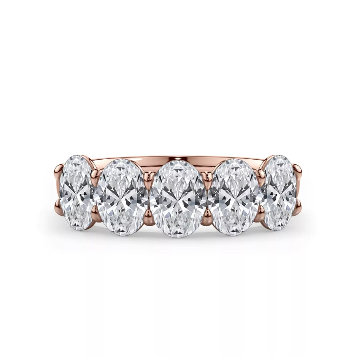 Oval Cut Lab Diamond 5 Stone Ring