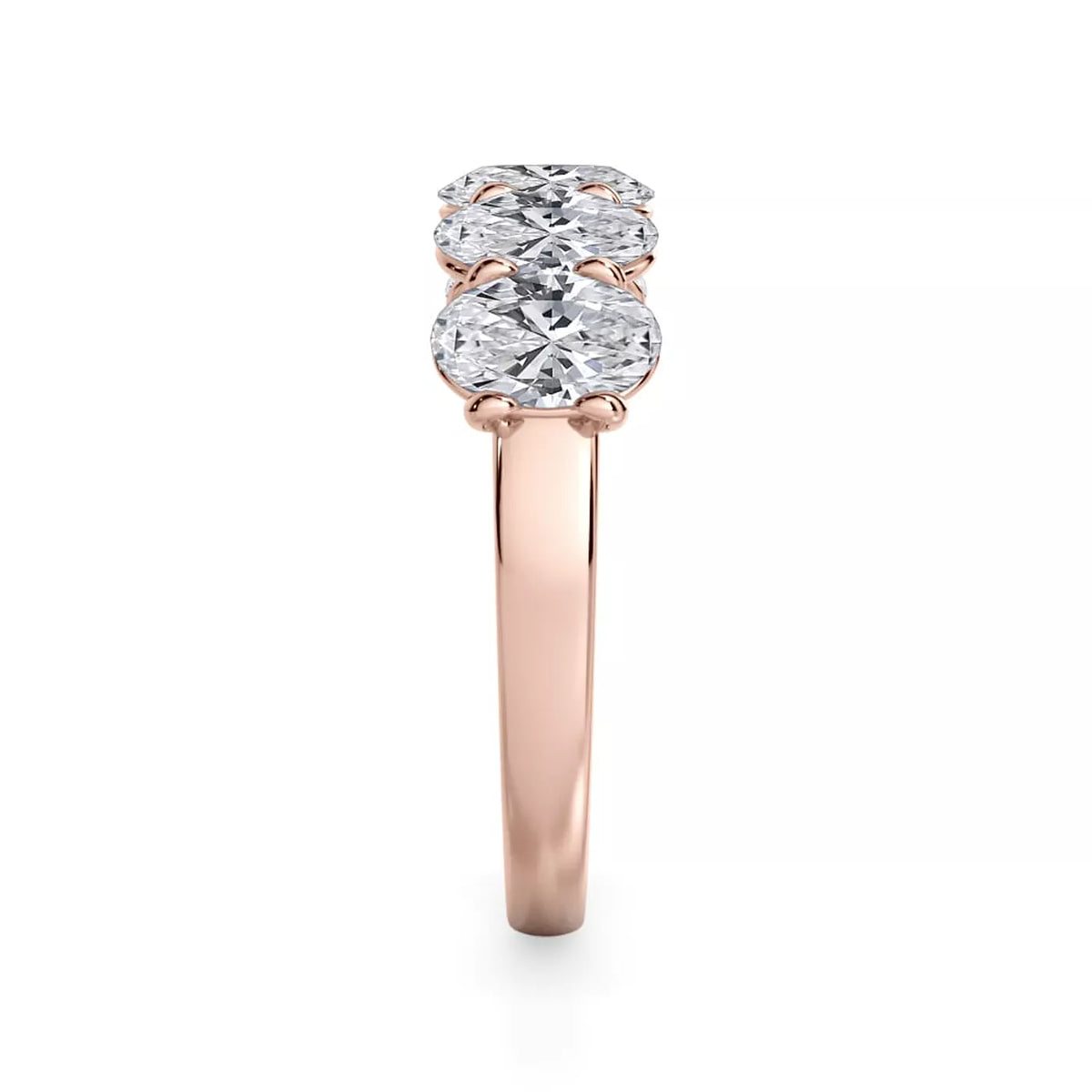 Oval Cut Lab Diamond 5 Stone Ring