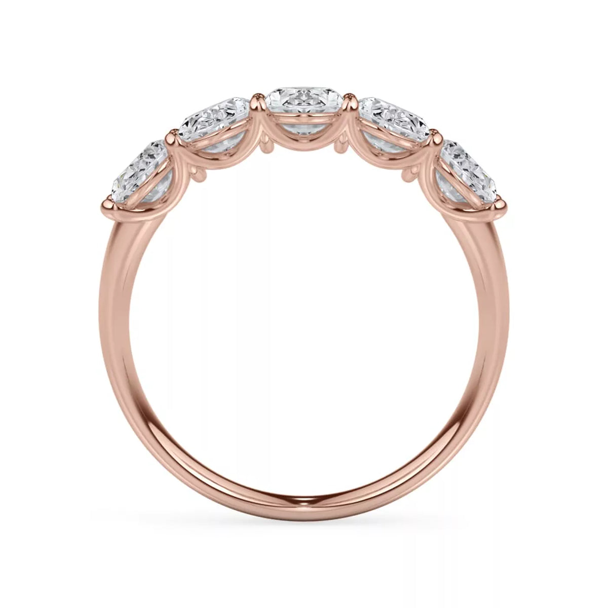 Oval Cut Lab Diamond 5 Stone Ring