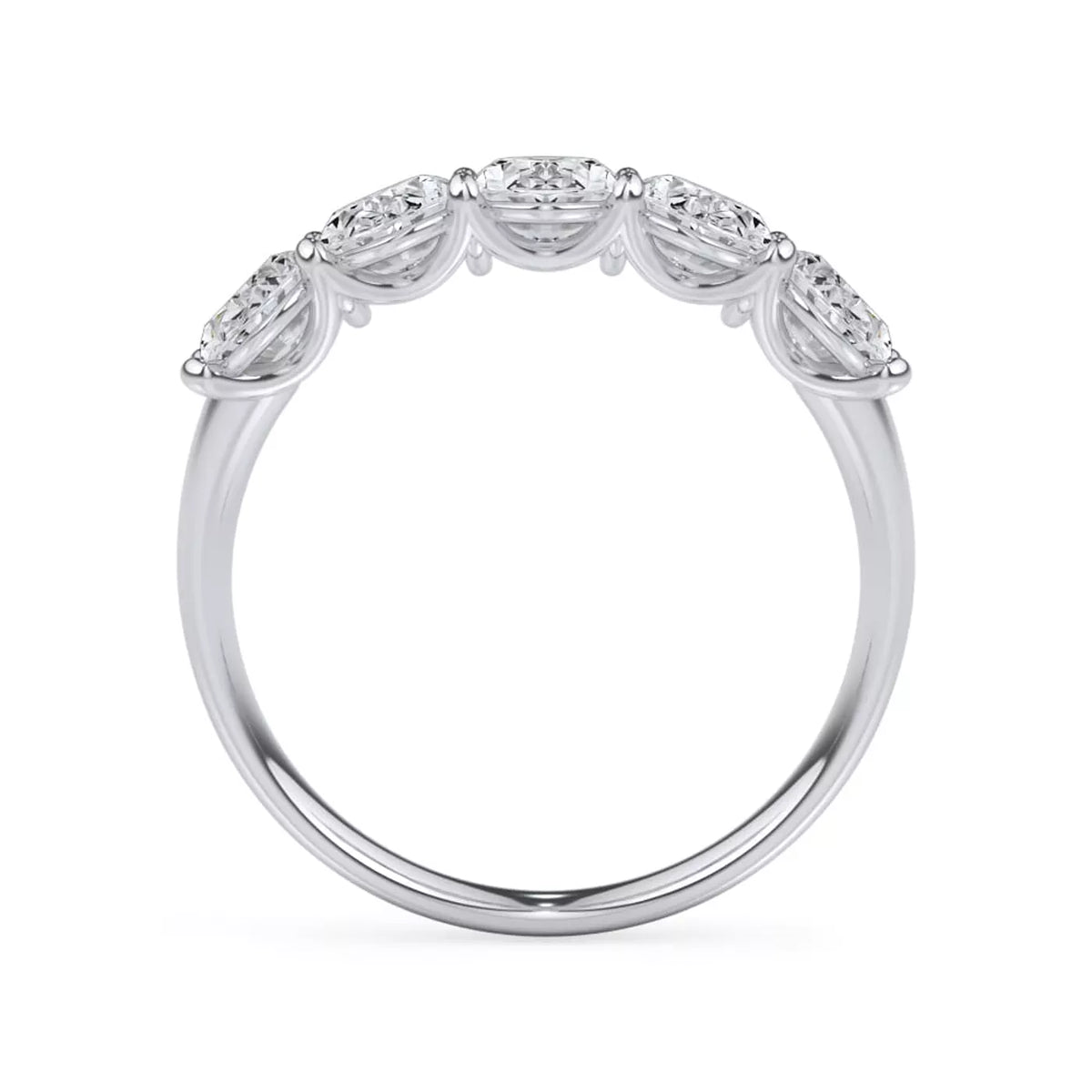Oval Cut Lab Diamond 5 Stone Ring